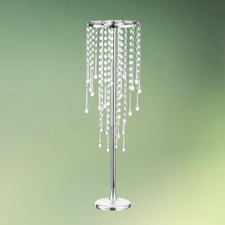 Centerpiece stativ med akryl krystaller | Sølv dekorationsstativ | 75 cm