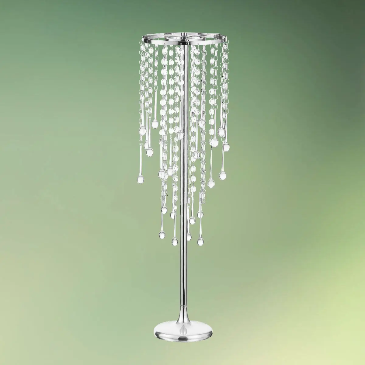 Centerpiece stativ med akryl krystaller | Sølv dekorationsstativ | 75 cm